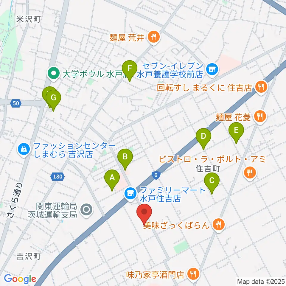 茨城音楽専門学校周辺の駐車場・コインパーキング一覧地図