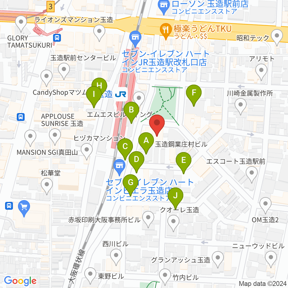 KMC音楽院周辺の駐車場・コインパーキング一覧地図