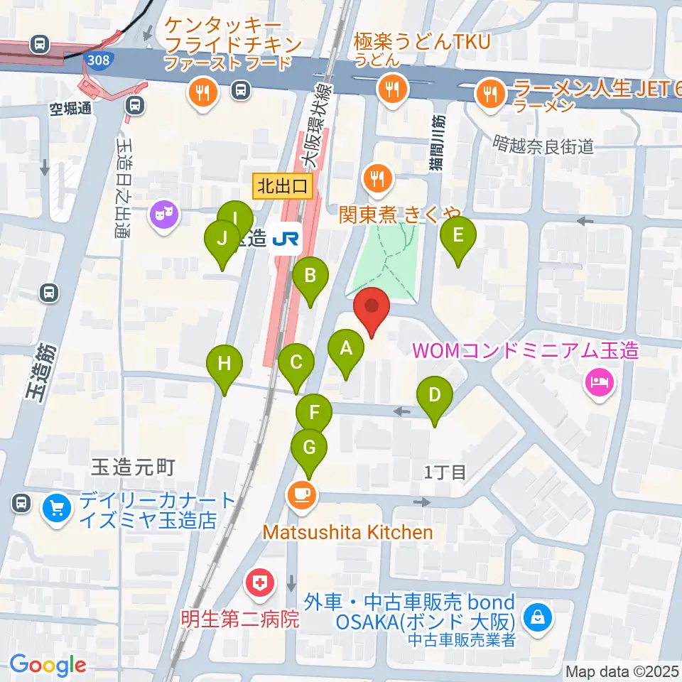 KMC音楽院周辺の駐車場・コインパーキング一覧地図