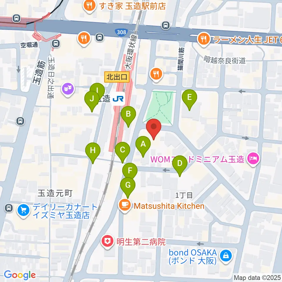 KMC音楽院周辺の駐車場・コインパーキング一覧地図