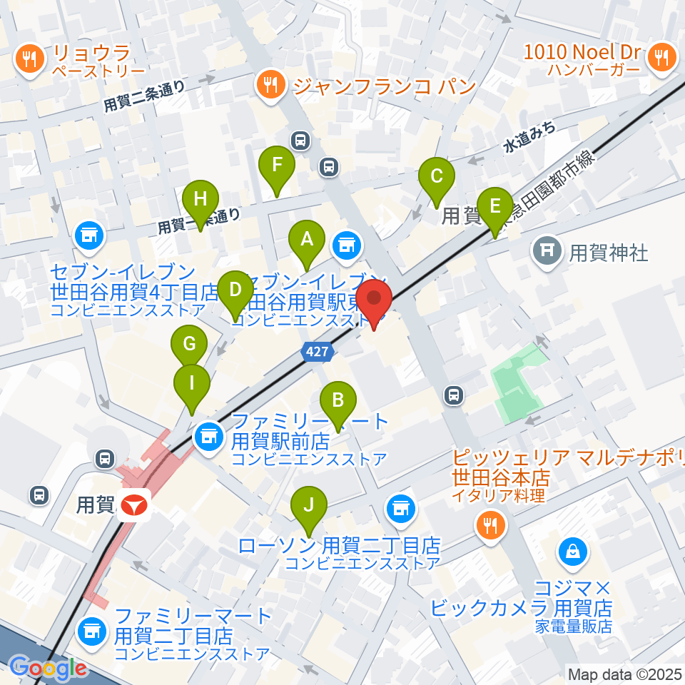 ママンベビー用賀教室周辺の駐車場・コインパーキング一覧地図