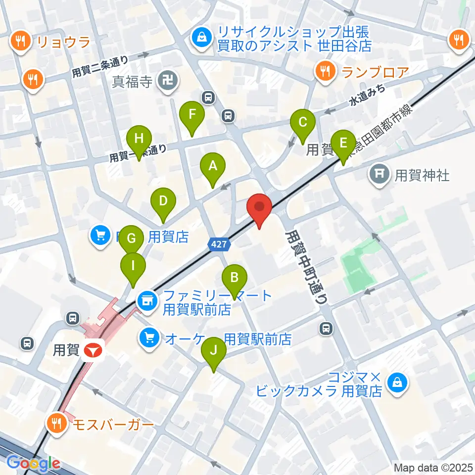 ママンベビー用賀教室周辺の駐車場・コインパーキング一覧地図