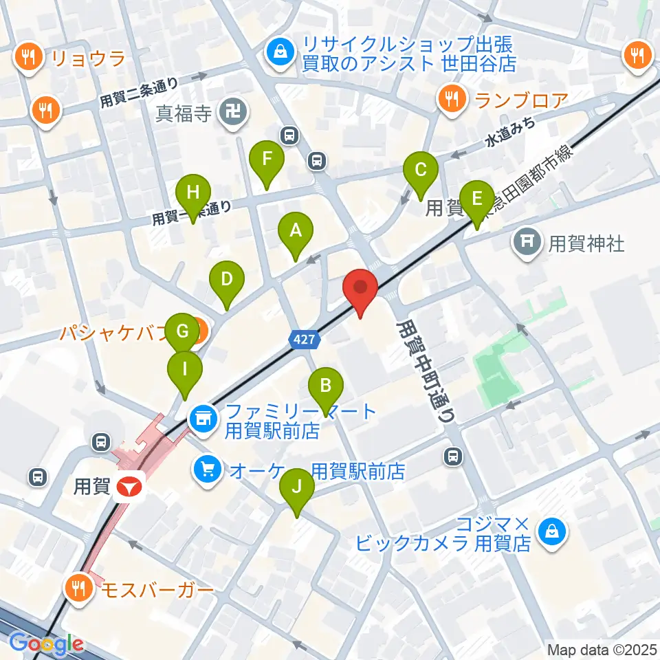 ママンベビー用賀教室周辺の駐車場・コインパーキング一覧地図