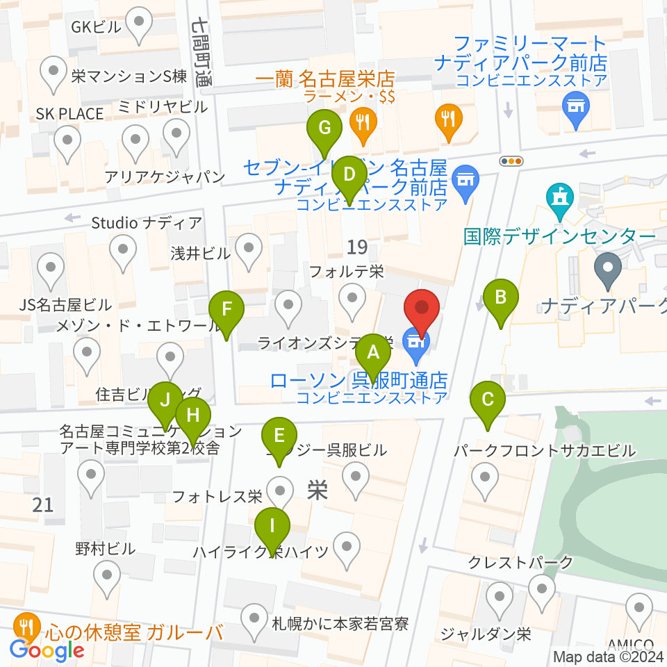 名古屋スクールオブミュージック&ダンス専門学校周辺の駐車場・コインパーキング一覧地図