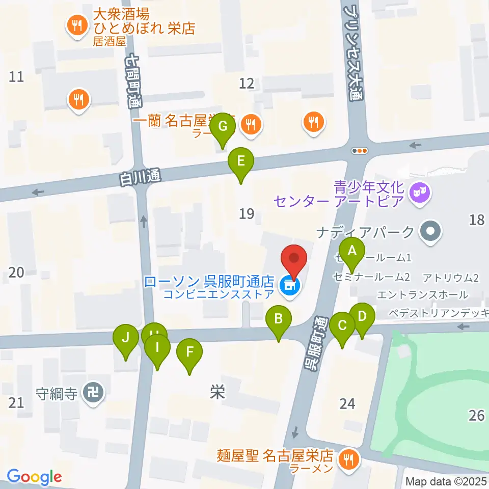 名古屋スクールオブミュージック&ダンス専門学校周辺の駐車場・コインパーキング一覧地図