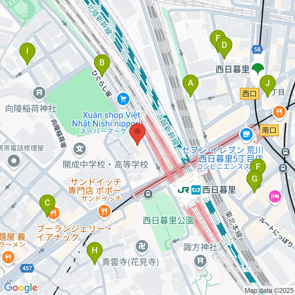 東京音楽学院 西日暮里駅前校周辺の駐車場・コインパーキング一覧地図