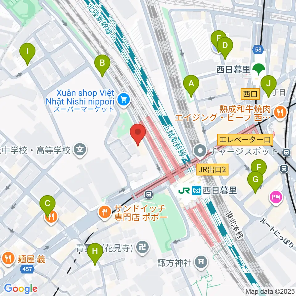 東京音楽学院 西日暮里駅前校周辺の駐車場・コインパーキング一覧地図