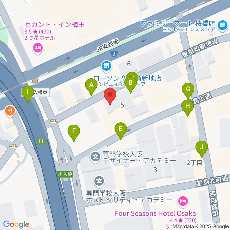 ビジュアルアーツ専門学校 大阪周辺の駐車場・コインパーキング一覧地図