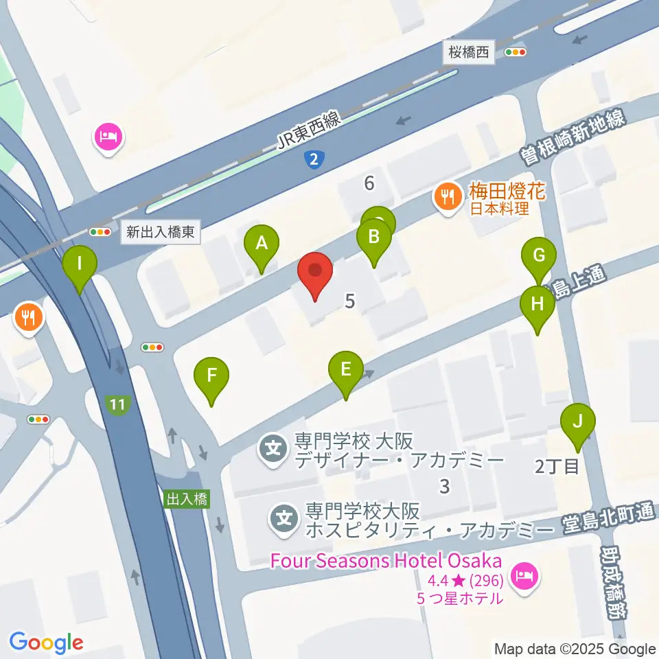 ビジュアルアーツ専門学校 大阪周辺の駐車場・コインパーキング一覧地図