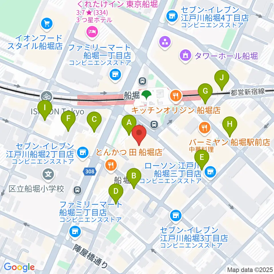ヤマノミュージックセンター船堀周辺の駐車場・コインパーキング一覧地図