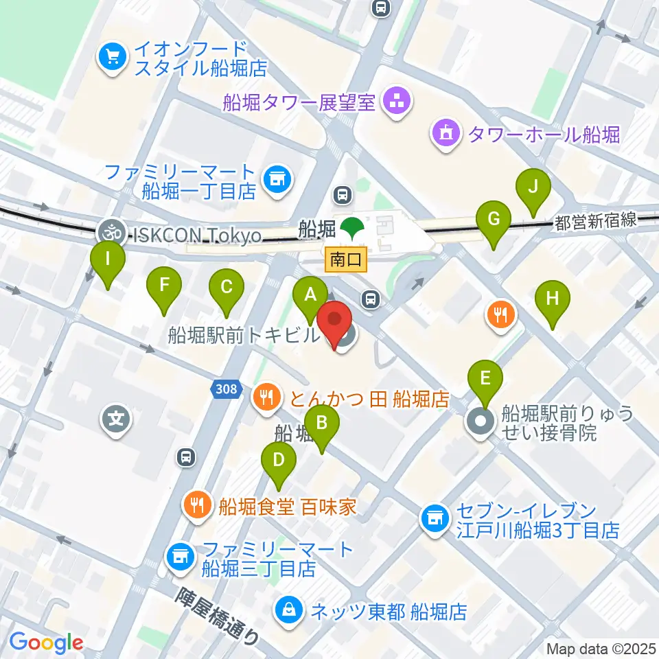 ヤマノミュージックセンター船堀周辺の駐車場・コインパーキング一覧地図