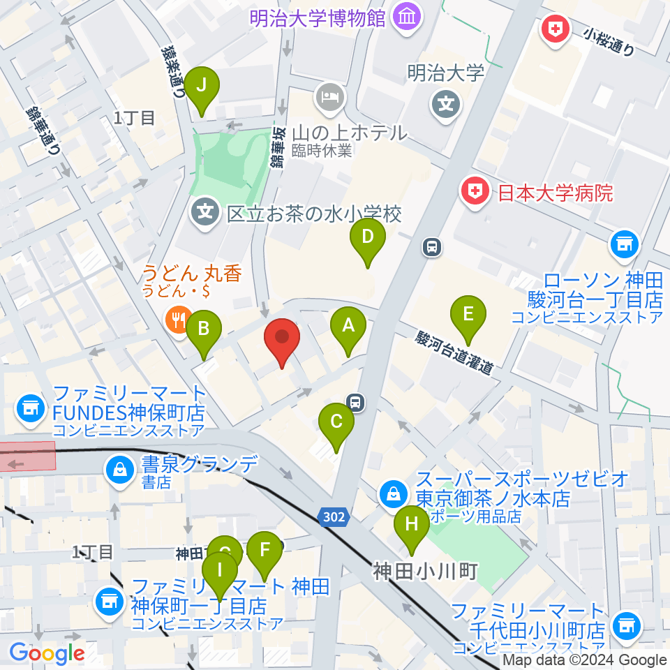 音楽教室ポレット周辺の駐車場・コインパーキング一覧地図