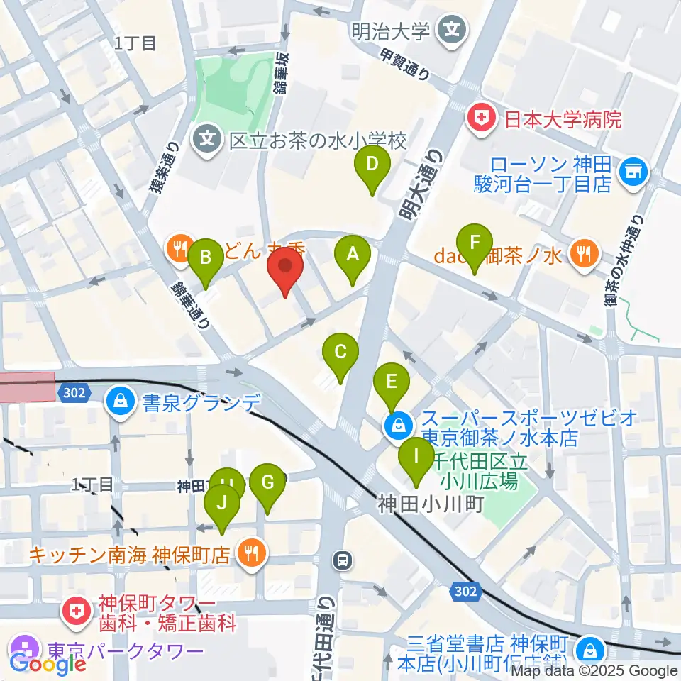 音楽教室ポレット周辺の駐車場・コインパーキング一覧地図