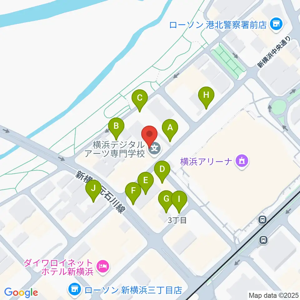 横浜デジタルアーツ専門学校周辺の駐車場・コインパーキング一覧地図