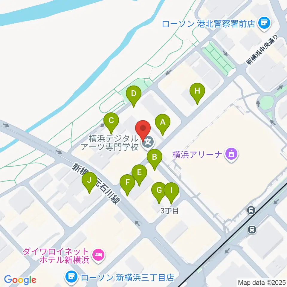 横浜デジタルアーツ専門学校周辺の駐車場・コインパーキング一覧地図