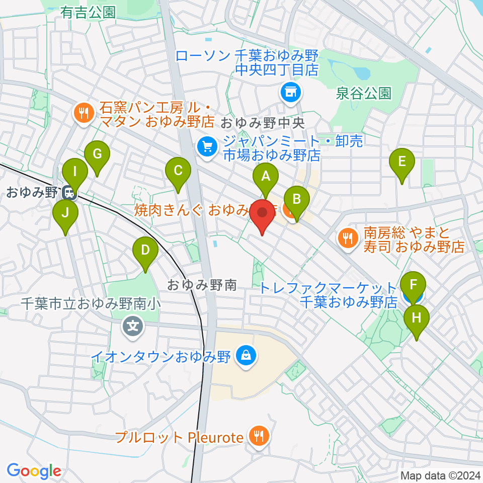 おゆみ野フルート教室周辺の駐車場・コインパーキング一覧地図