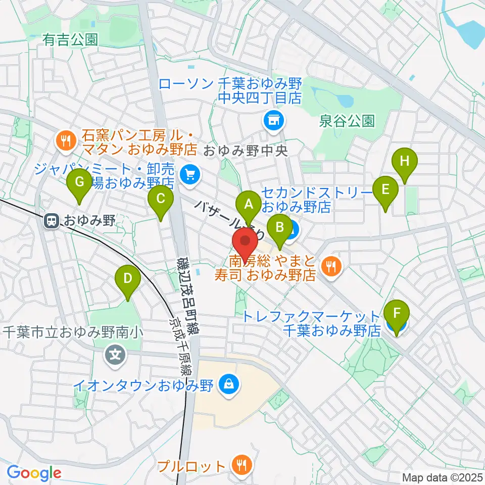 おゆみ野フルート教室周辺の駐車場・コインパーキング一覧地図