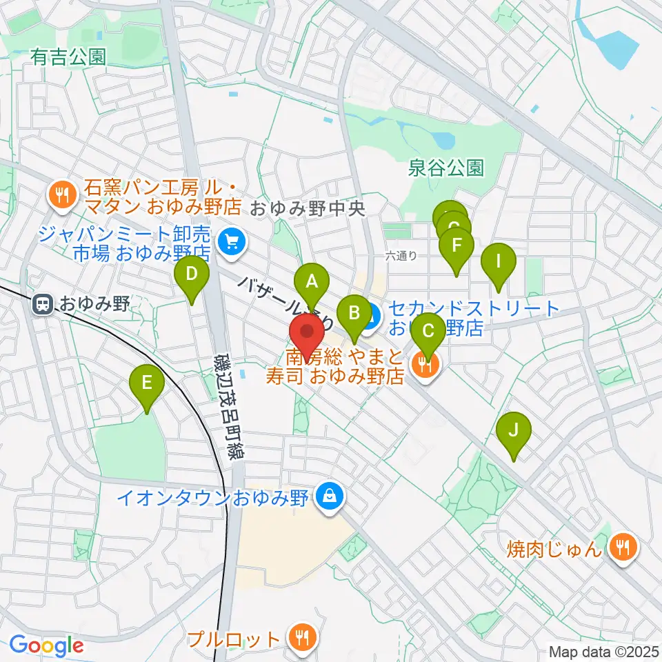 おゆみ野フルート教室周辺の駐車場・コインパーキング一覧地図