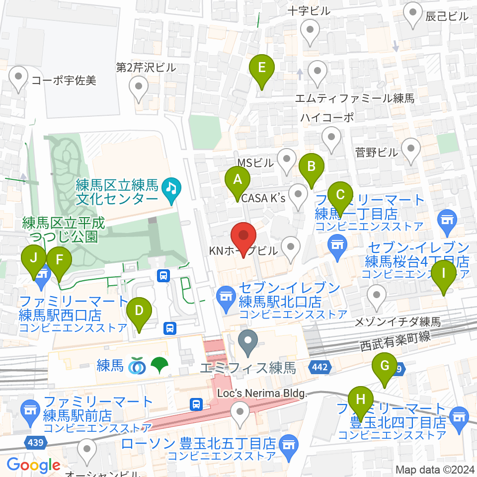 練馬ポコアポコ音楽教室周辺の駐車場・コインパーキング一覧地図