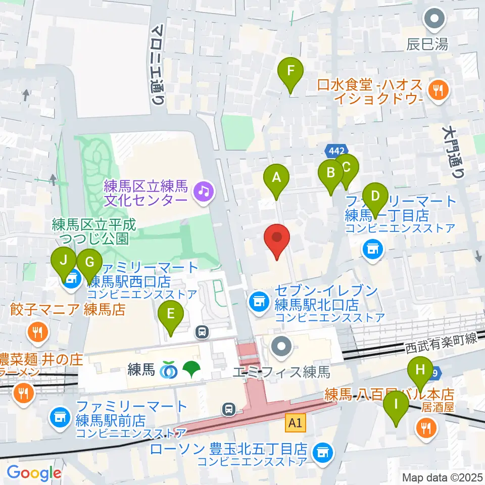 練馬ポコアポコ音楽教室周辺の駐車場・コインパーキング一覧地図