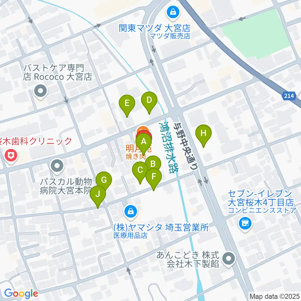 モーゼ音楽スクール周辺の駐車場・コインパーキング一覧地図