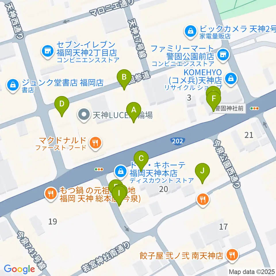 フレヴォ・リベルテ福岡周辺の駐車場・コインパーキング一覧地図