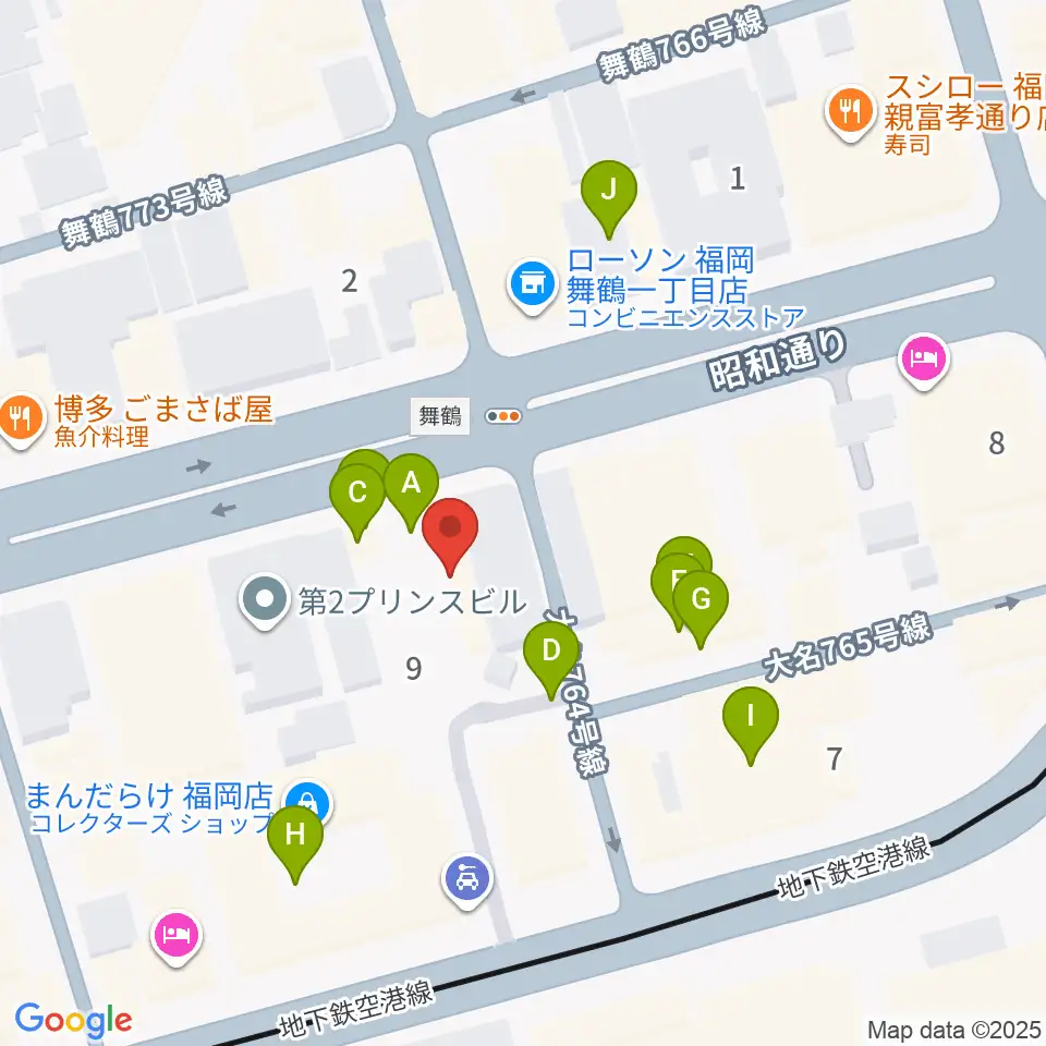 Oshiroミュージックスクール福岡校周辺の駐車場・コインパーキング一覧地図