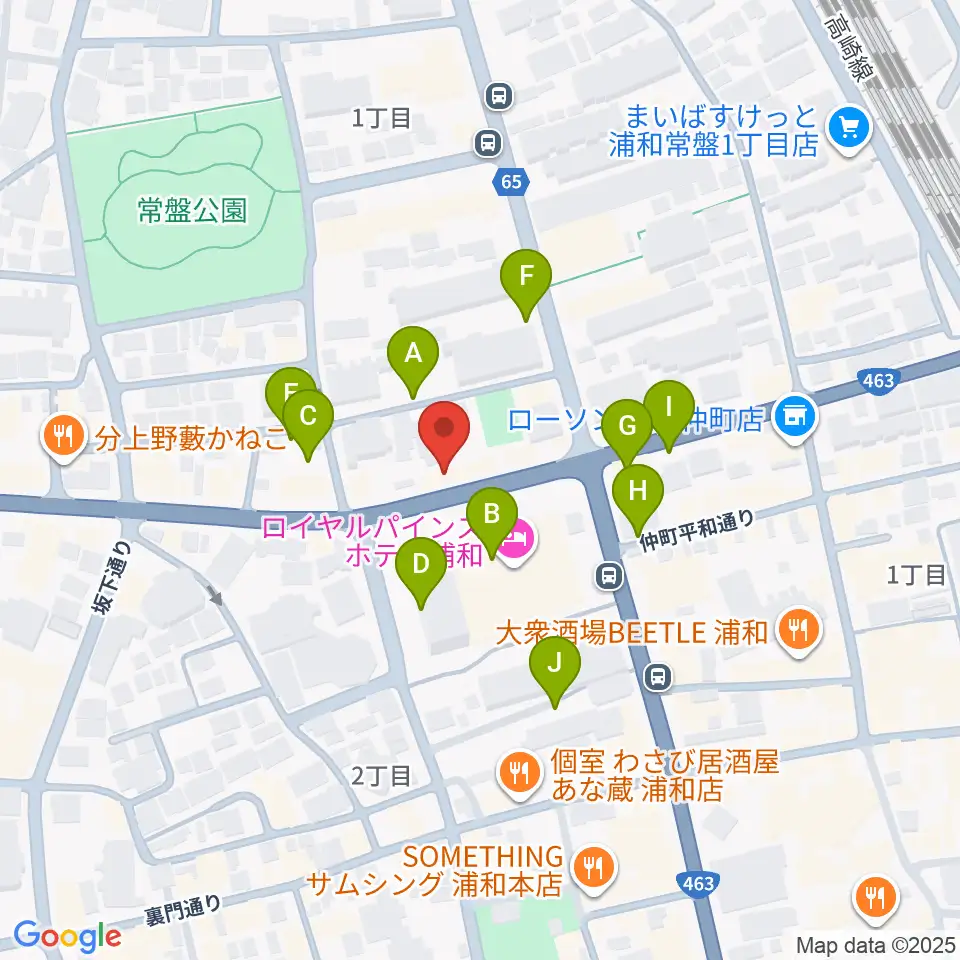 音楽教室ギターレ＆エアスト周辺の駐車場・コインパーキング一覧地図