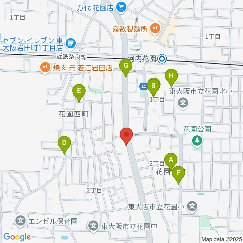 東大阪音楽学院周辺の駐車場・コインパーキング一覧地図