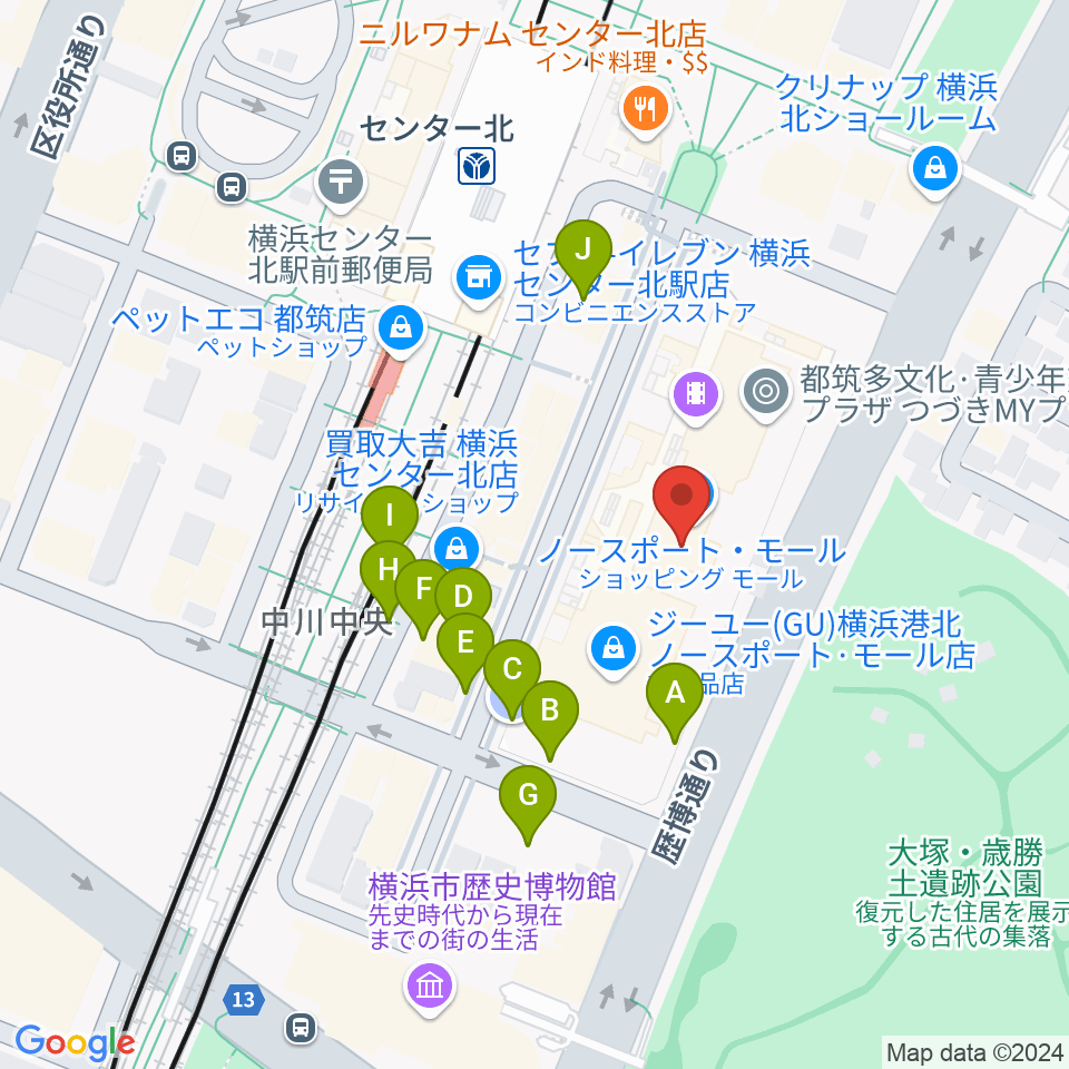 ヤマノミュージックサロンセンター北周辺の駐車場・コインパーキング一覧地図