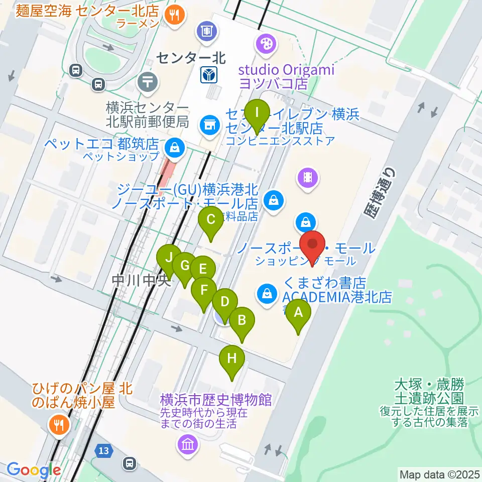ヤマノミュージックサロンセンター北周辺の駐車場・コインパーキング一覧地図
