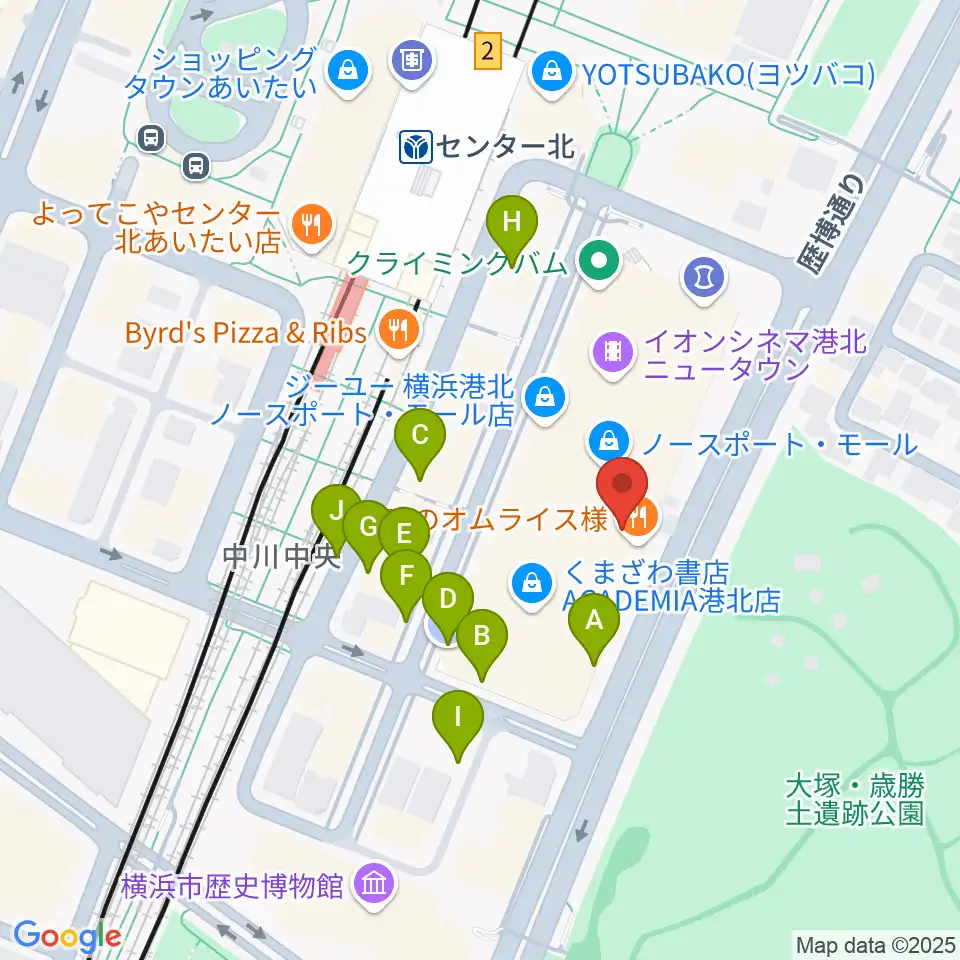 ヤマノミュージックサロンセンター北周辺の駐車場・コインパーキング一覧地図