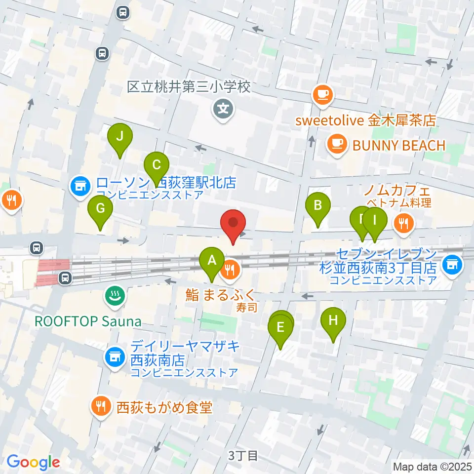 OKADA音楽教室 西荻窪周辺の駐車場・コインパーキング一覧地図