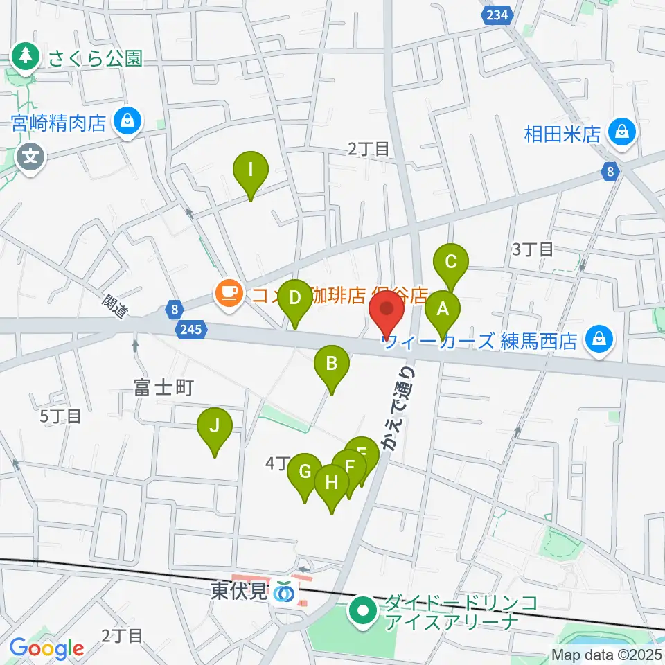 ステラ音楽教室 東伏見教室周辺の駐車場・コインパーキング一覧地図