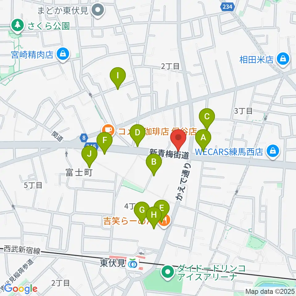 ステラ音楽教室 東伏見教室周辺の駐車場・コインパーキング一覧地図