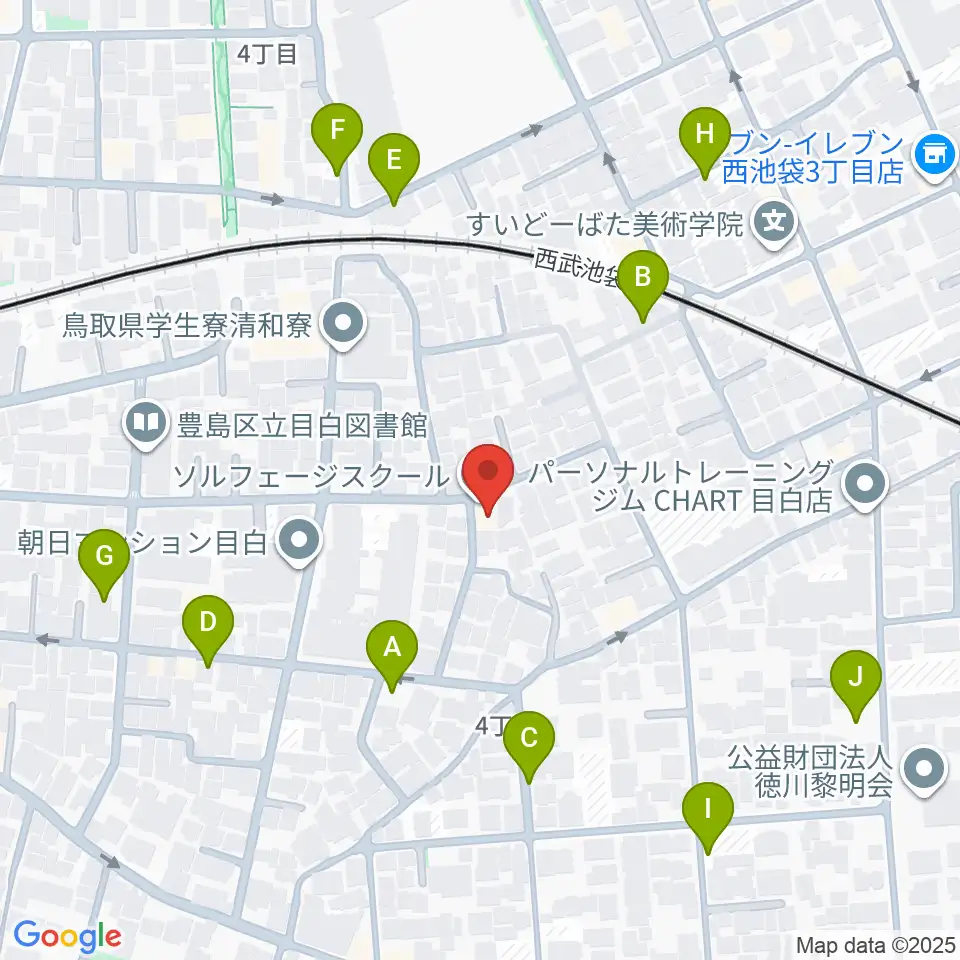 ソルフェージスクール周辺の駐車場・コインパーキング一覧地図