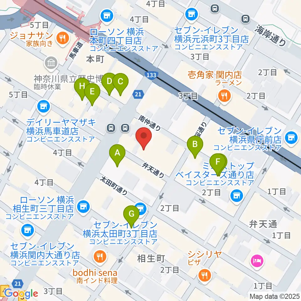 弁天スタジオ周辺の駐車場・コインパーキング一覧地図