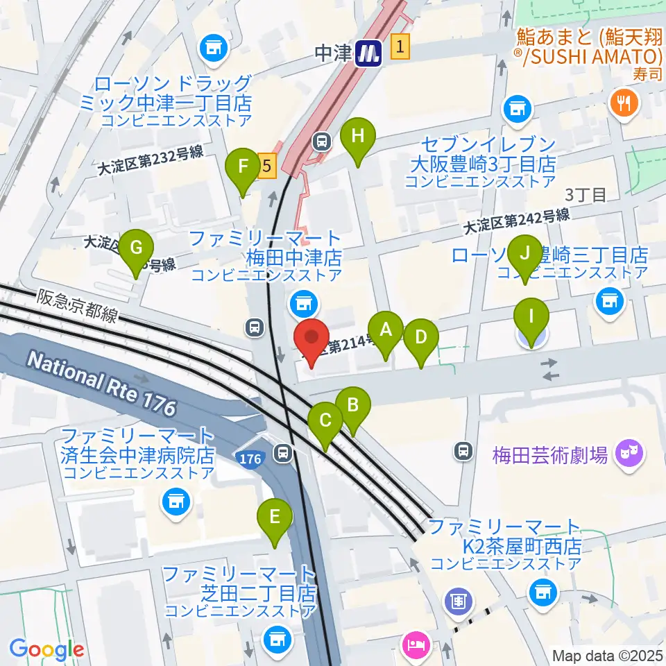 ロキシーミュージックスクール大阪梅田校周辺の駐車場・コインパーキング一覧地図