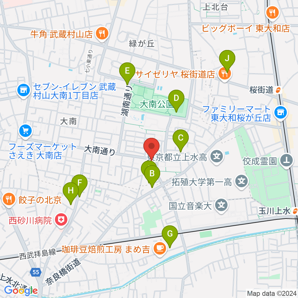 ステラ音楽教室 玉川上水教室周辺の駐車場・コインパーキング一覧地図