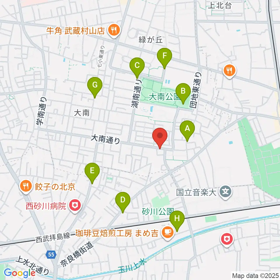 ステラ音楽教室 玉川上水教室周辺の駐車場・コインパーキング一覧地図