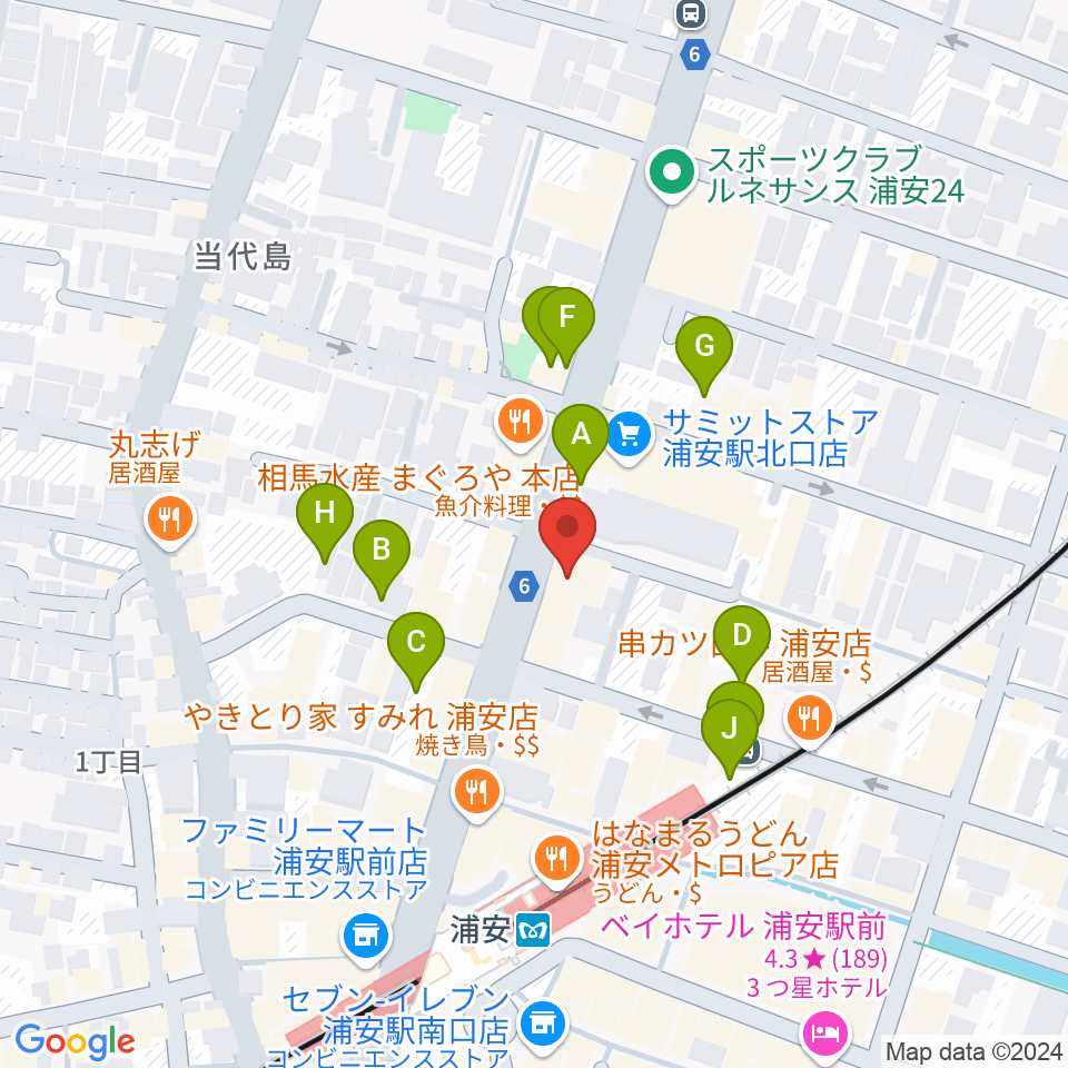 モア東京ボーカル教室 浦安駅校周辺の駐車場・コインパーキング一覧地図