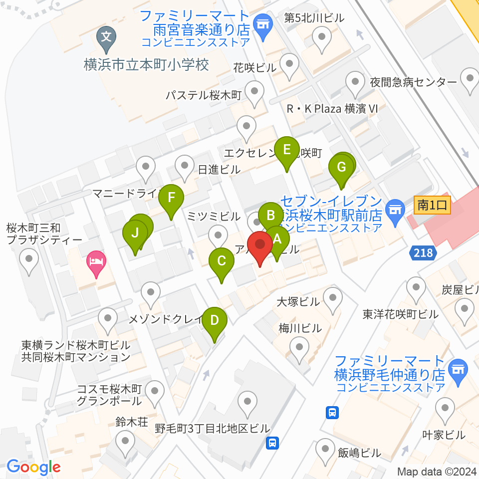 横浜ジャム音楽学院周辺の駐車場・コインパーキング一覧地図