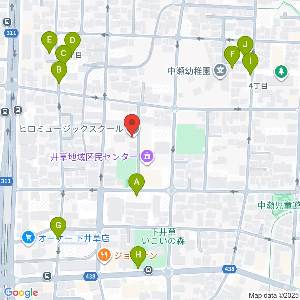 ヒロミュージックスクール周辺の駐車場・コインパーキング一覧地図