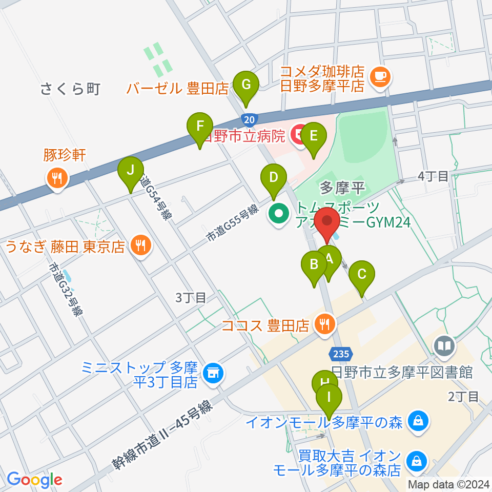 ミュージックスクールTakashima周辺の駐車場・コインパーキング一覧地図