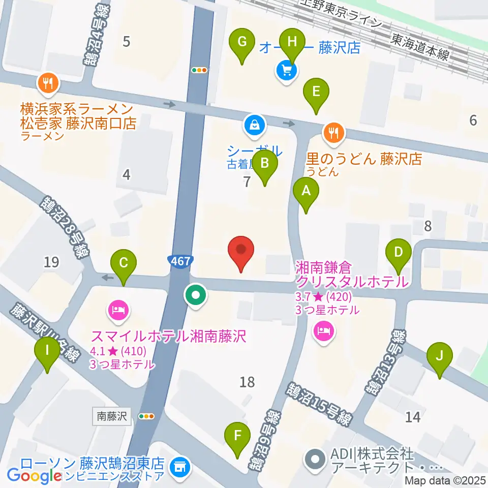 音楽教室パセオ周辺の駐車場・コインパーキング一覧地図