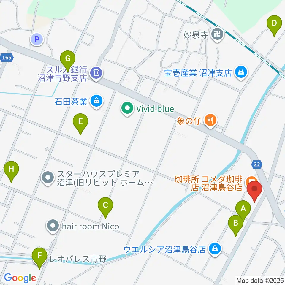 ミュージック・ラフェスタ周辺の駐車場・コインパーキング一覧地図