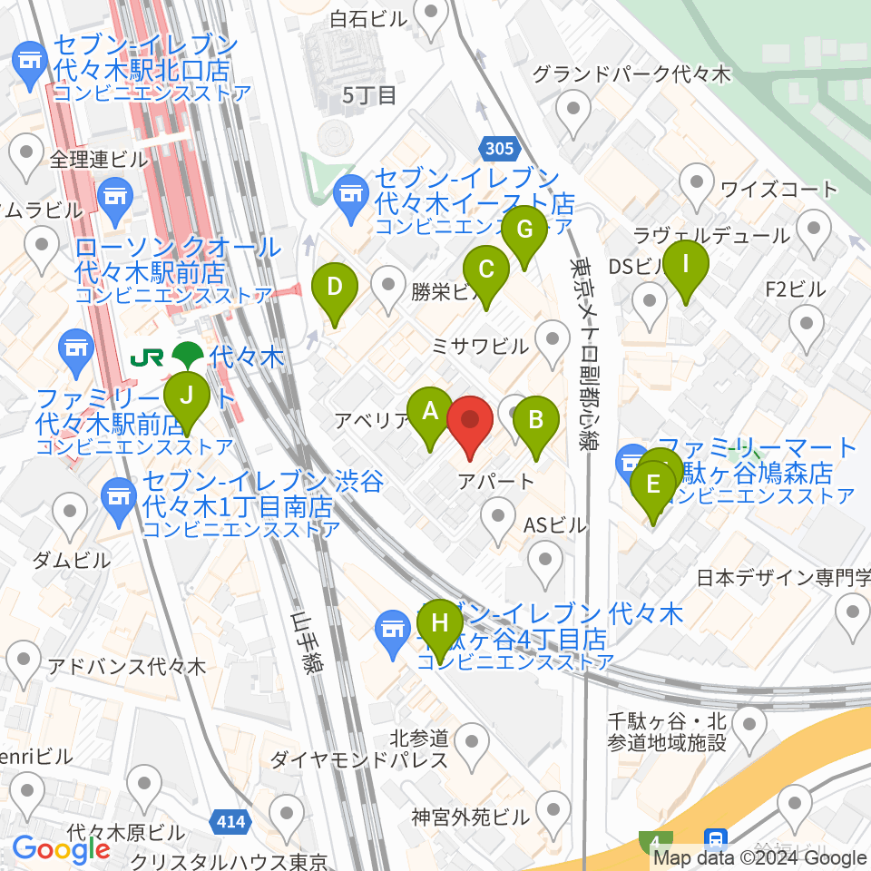 ミューズ音楽院周辺の駐車場・コインパーキング一覧地図