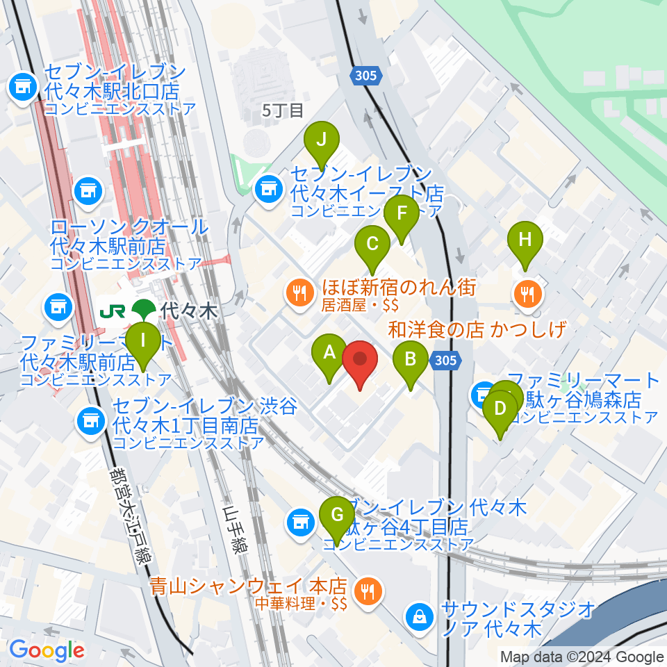 ミューズ音楽院周辺の駐車場・コインパーキング一覧地図