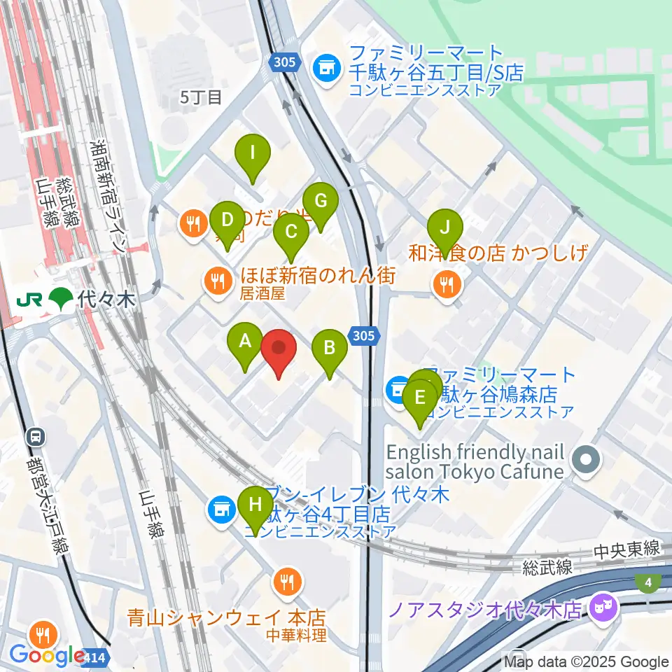 ミューズ音楽院周辺の駐車場・コインパーキング一覧地図