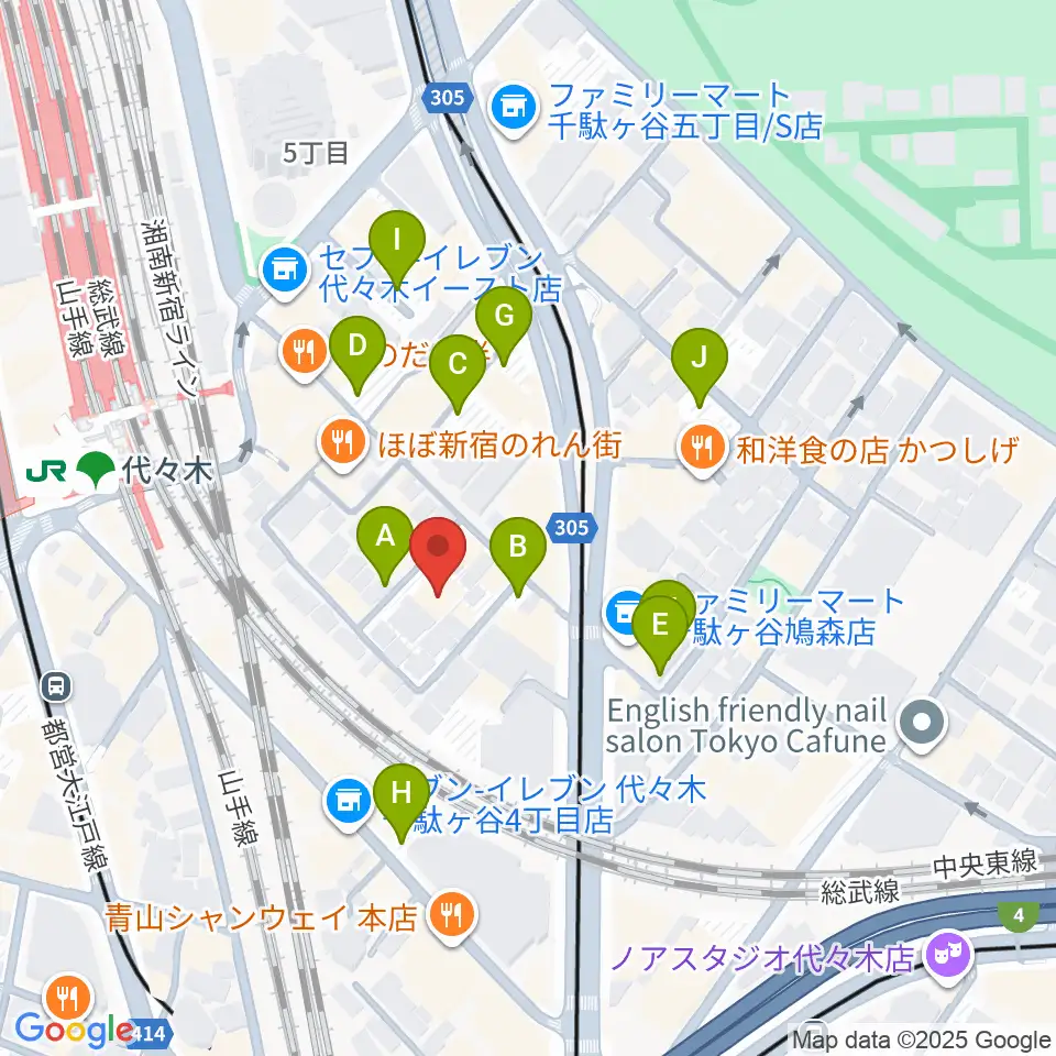ミューズ音楽院周辺の駐車場・コインパーキング一覧地図